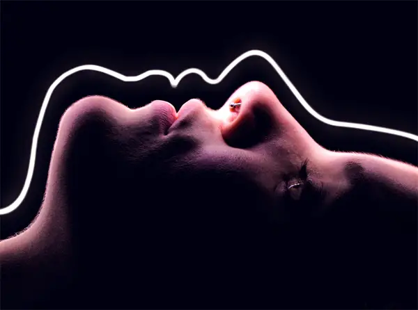 face painted with light photography