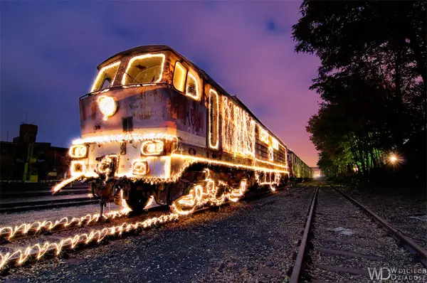 burning train photo created with light paintings
