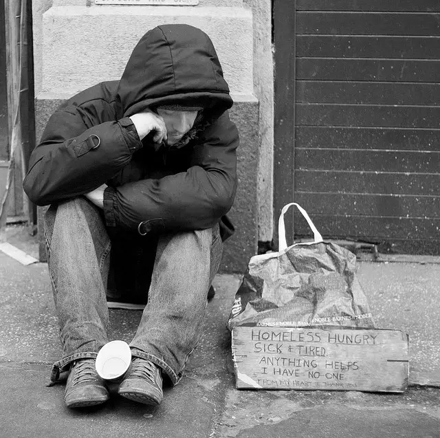 Homelessness is a real problem and a power storyteller in a photograph. Photo by SamPac.